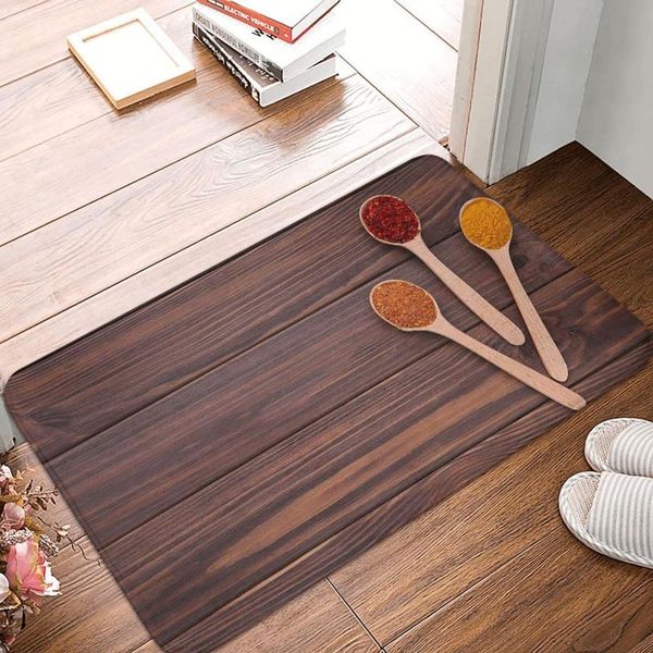 

carpets spices mix wooden spoons brown doormat bedroom welcome soft carpet entrance home hallway absorbent floor rug mat foot pad