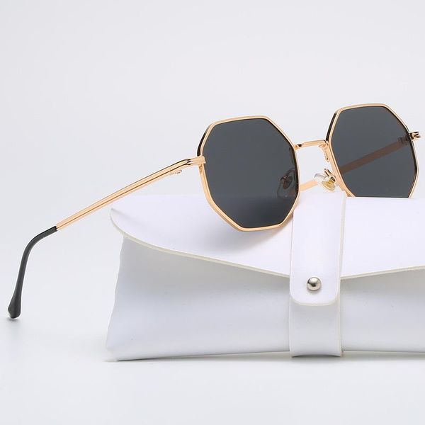 

sunglasses polygon metal frame sunshade women fashion irregular sun glasses luxury vintage female eyewear uv400 oculos, White;black