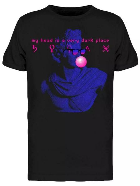 

my head is a dark place 90's tee men's -image by shutterstock, White;black
