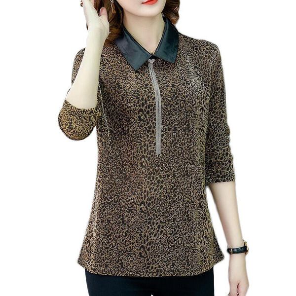 

women's blouses & shirts vintage leopard print women long sleeve fashion lace blouse casual plus size shirt blusas mujer, White