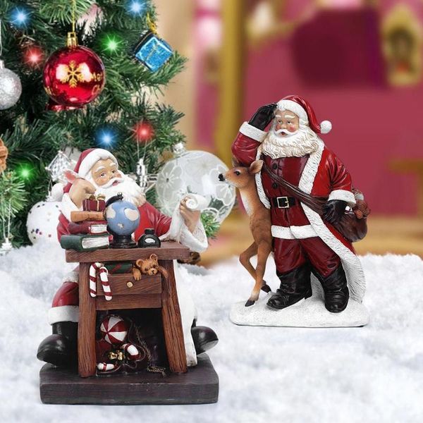 

christmas decorations santa claus resin figurines holiday statue table decor cla