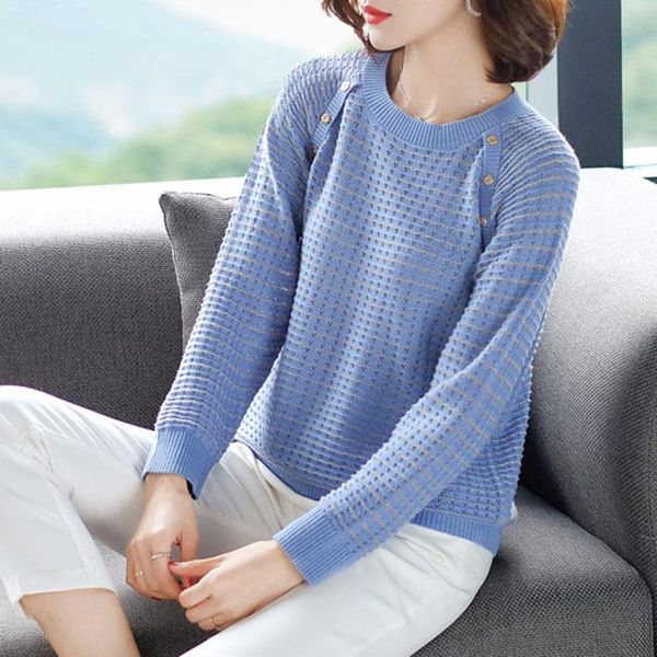 

hollow out spring knitted women pullover sweater mesh female korea crochet pull jumper wholesale long sleeve femme women's sweaters, White;black