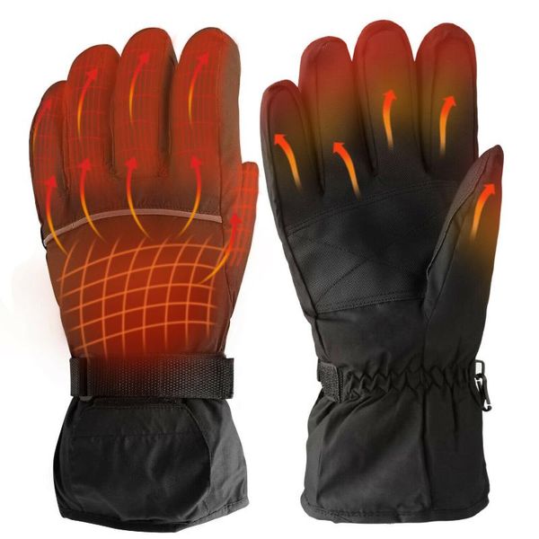 

cycling gloves touch screen winter ski snow outdoor sport women men waterproof warm snowmobile motorcycle snowboard, Black
