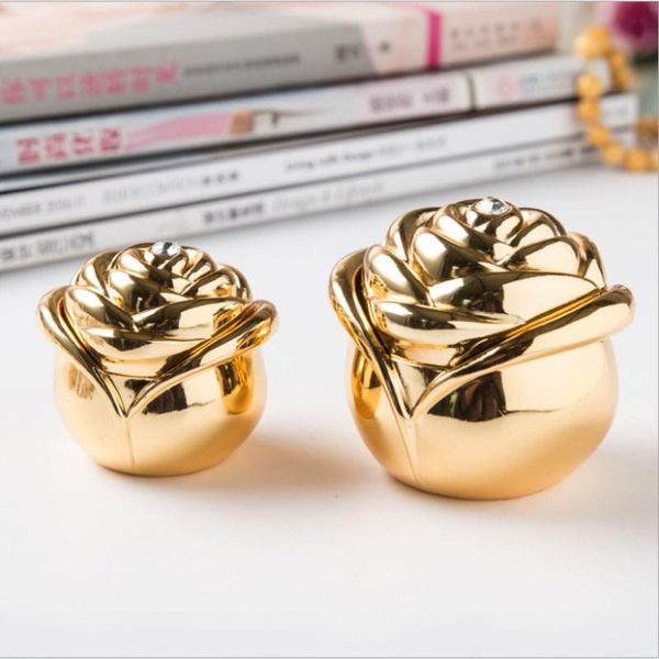 

storage boxes & bins metal rose jewelry box creative european retro wedding courtship birthday ring high-end gift
