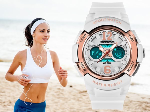 Spor İzle Kadınlar Su Geçirmez Saatler Bayanlar Üst Marka Dijital Saat Kadın Montre Femme Relojes Için Mujer Yüzmek Saat
