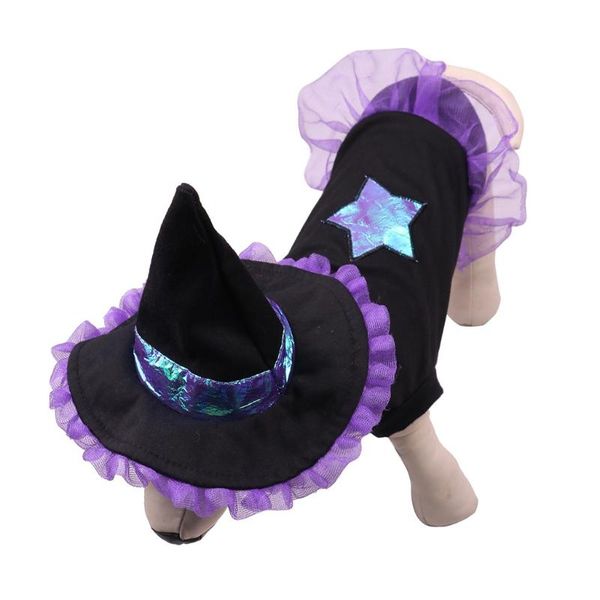 

dog apparel funny pet halloween witch clothes cat dress coat cosplay clothing puppy costumes 2021