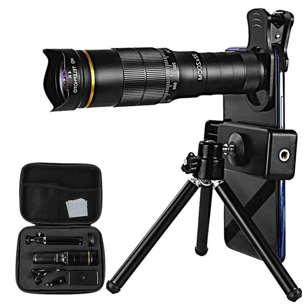 

telescope & binoculars 4k 10-300 x 40mm super telepo for smartphone support mobile phone camera lens monocular with tripod long range telesc