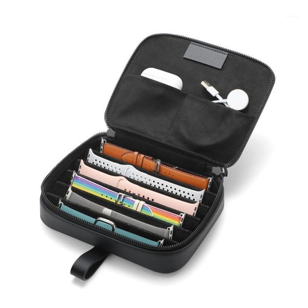 Sacos de Armazenamento Multifunções Assista Portátil Strap Organizer Band Box Bag Watchband Titular Caso de viagem Bolsa Preto 40A