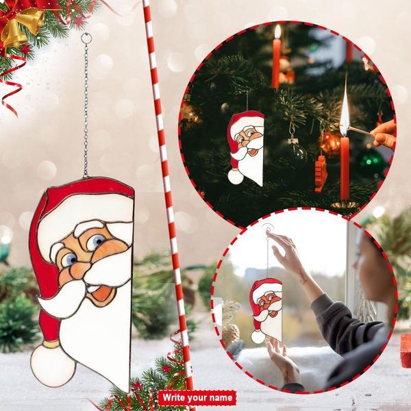 

christmas decorations creative santa claus pendants fence peeker decoration tree hanging ornaments diy xmas gift for home decor