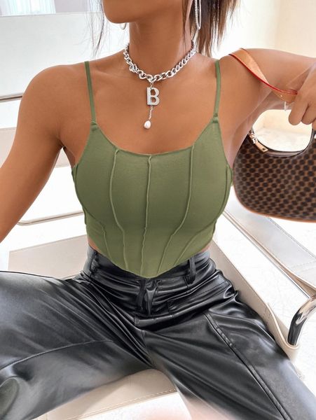 

solid asymmetrical hem cami p2y9#, White