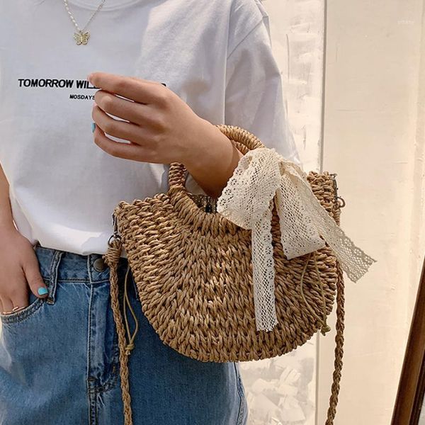 

evening bags simple women small portable tote handbags female summer vacation beach straw bag retro fashion ladies shoulder crossbody1