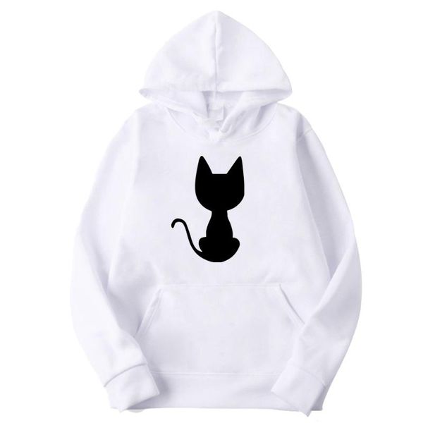 

women's hoodies & sweatshirts casual hoodie autumn loose cat printing pullover women and men fashion comfortable clothes oversize for f, Black