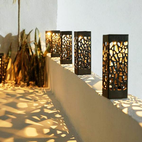 

solar lawn light decoration garden hollow lamp outdoor lights pathway waterproof led lamps