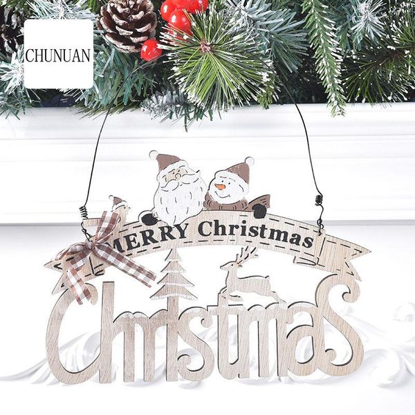 

christmas decorations cute tree wooden pendants ornaments xmas man santa claus wood craft gifts diy hanging