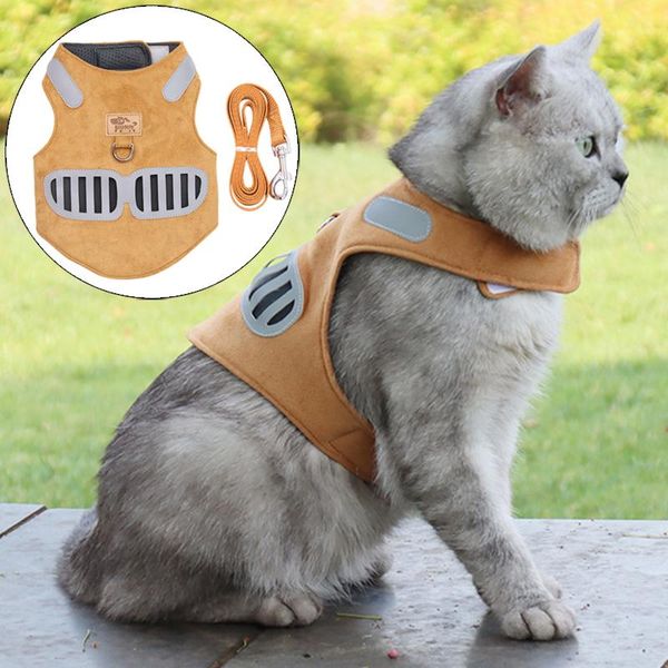 

cat collars & leads reflective stephan puppy vest harness breathable pet harnesses and leash set for cats mascotas supplies gotas accessorie
