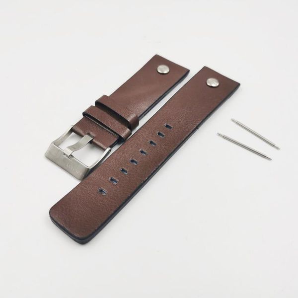 

watch bands 2.4cm men's leather strap brown for accessories, Black;brown