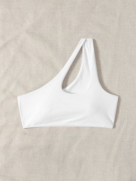 

cut out one shoulder bikini q8k3#, White;black