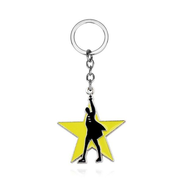 

keychains broadway hamilton pendant keychain car keyring for fan gift, Silver