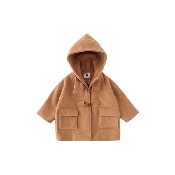 

girls woolen overcoat kids coat baby outfits children outwear clothes wear autumn winter childrens clothing wool coats warm hoodie b9160, Blue;gray