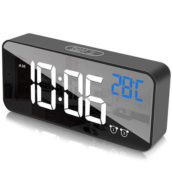 

digital alarm clock for bedrooms led display with usb port charger,12/24 h,2 alarms clock,temperature detection,0-100% brightnes other clock