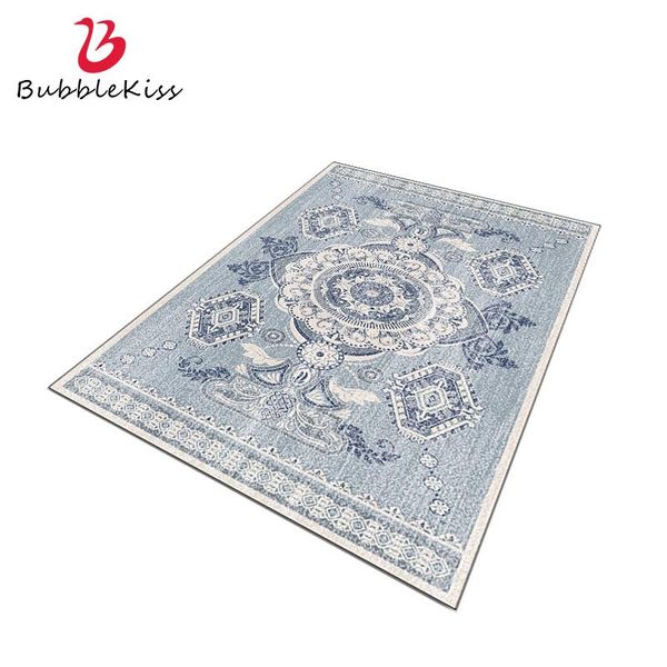

carpets bubble kiss carpet for living room ethnic retro style gray blue printed home decoration soft rug bedroom comfort customized mat