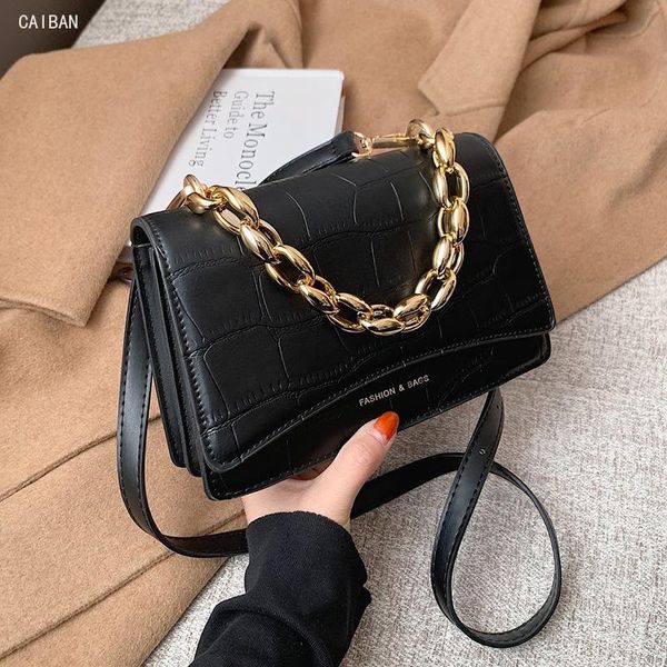 

handbags 2021 women's winter fashion small shoulder gold chain pu leather vintage flap bag bags