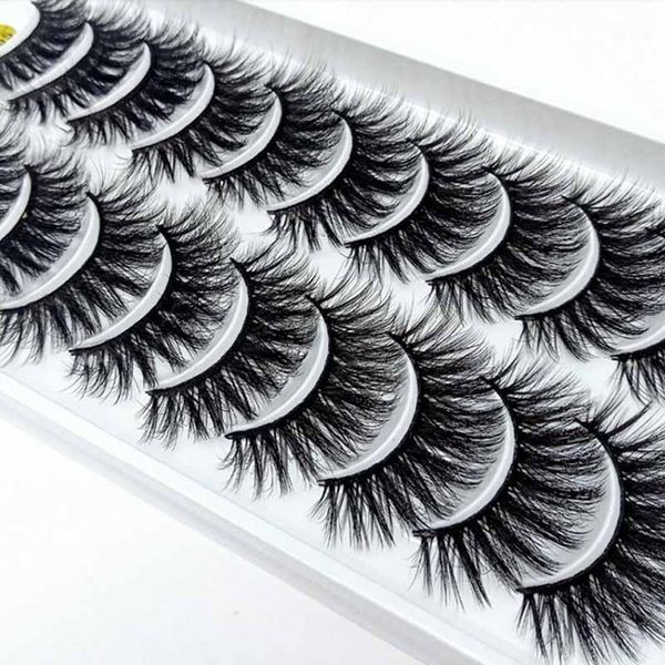 

pairs eye lashes artificial 100% mink long thick false eyelashes blue brown black cross handmade voluminous fake eyelashes1