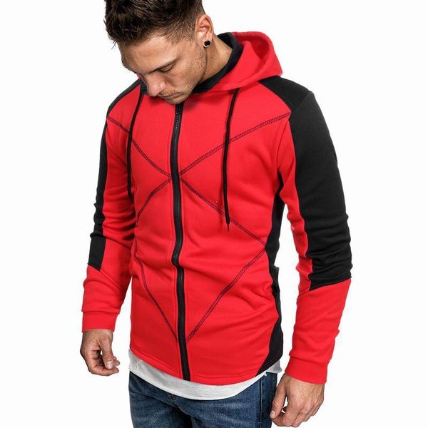 

men's hoodies & sweatshirts 2021 spring casual multicolor sport cardigan youth slim-fit hood, Black