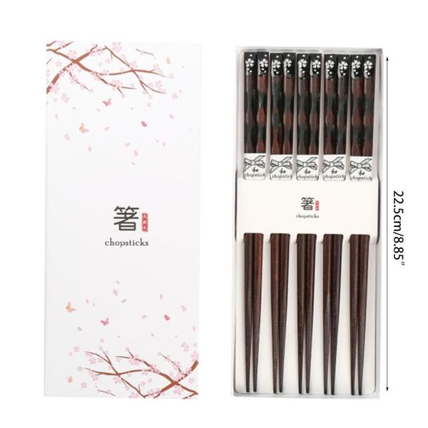 

chopsticks t21d classic japanese natural wood chinese tableware chop 5 pair/sets