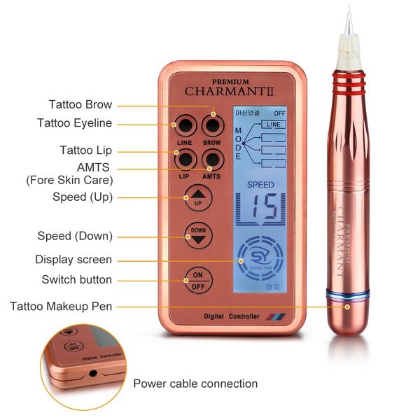 

beauty star electric permanent makeup digital pen professional eyebrow lip mts skin care tattoo makeup machine cartridge needles