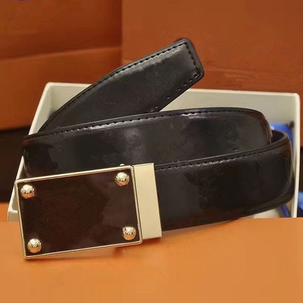 

20 2021 men's fashion designer brand belt & box type ladies leisure letter big gold buckle luxury belts, Black;brown