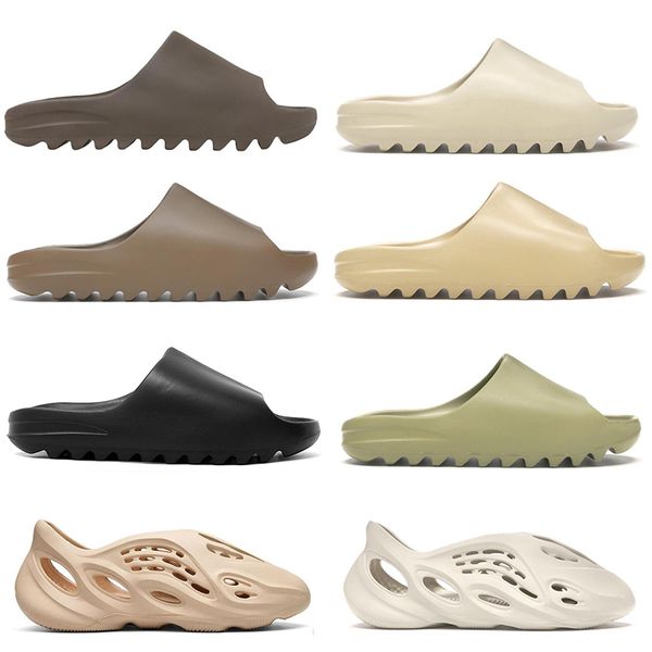 

kanye beach slippers slide for men women kids bone triple black soot core desert sand tan earth brown resin ararat mens outdoor sandals ysj