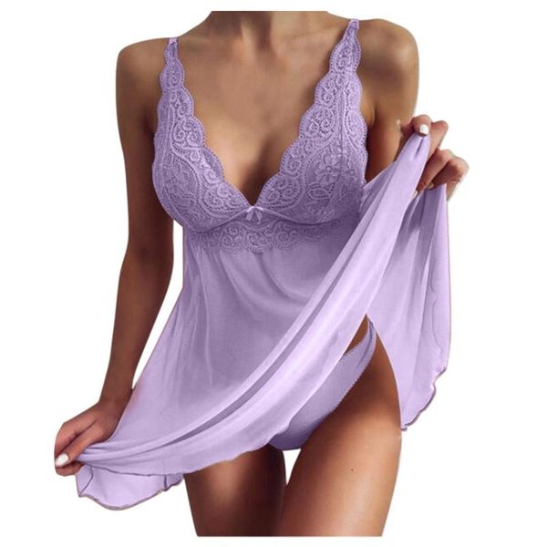 

bras sets french style women lingerie lace deep v underwear dress erotic skin-friendly exquisite costumes nightdress, Red;black