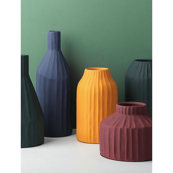 

vases scandinavian ceramic vase morandi color flower pot abstract art arrangement container home decoration accessories