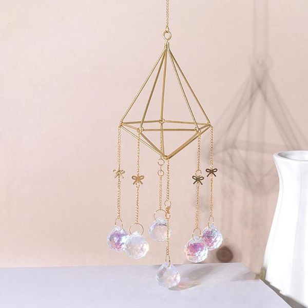 

decorative objects & figurines hanging ornament eye-catching rainbow maker faux crystal three-dimensional pendant window decor items