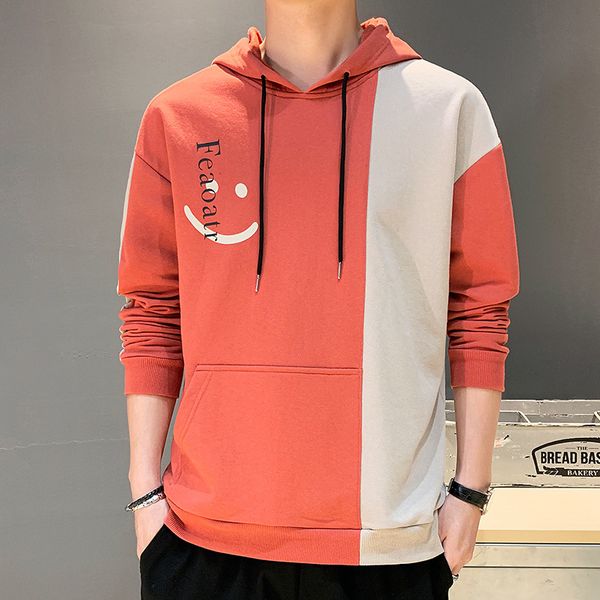 

men's hoodies & sweatshirts men hooded hoodie spring autumn fashion hip hop male long-sleeve printing patchwork youth drop fkvf, Black