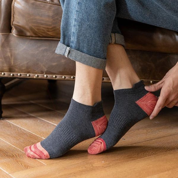 

men's socks 3 pairs/lot breathable comfortable cotton retro style male shallow short fashion casual all-match, Black