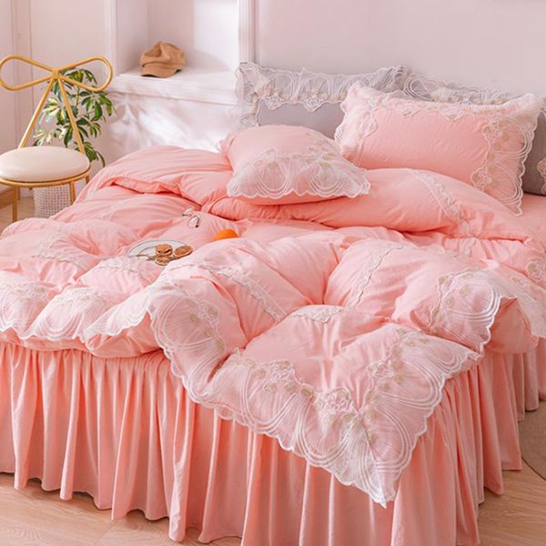 

bedding sets washed cotton princess style set four piece f29