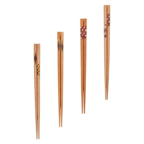 

chopsticks 4 pairs of japanese style printed wood home (assorted color)