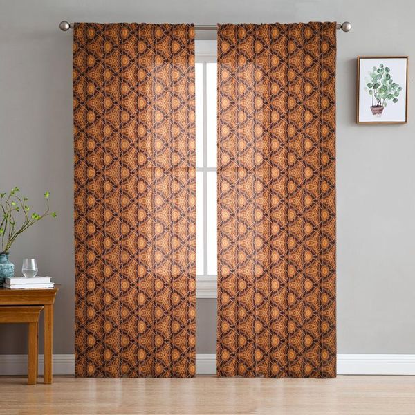 

curtain & drapes moroccan geometric checks gradients orange tulle window treatment sheer curtains for living room the bedroom decoration