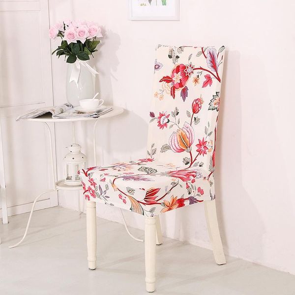 

chair covers floral universal elastic cover stretch washable dining spandex removable slipcovers for kitchen wedding