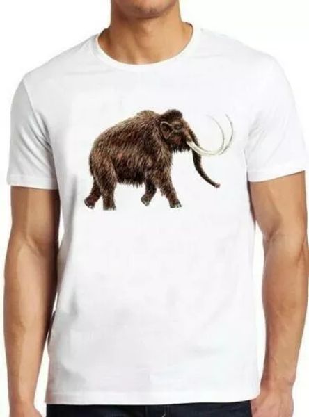 

big woolly mammoth elephant dinosaur cute animal park cool gift tee t shirt 4126, White;black