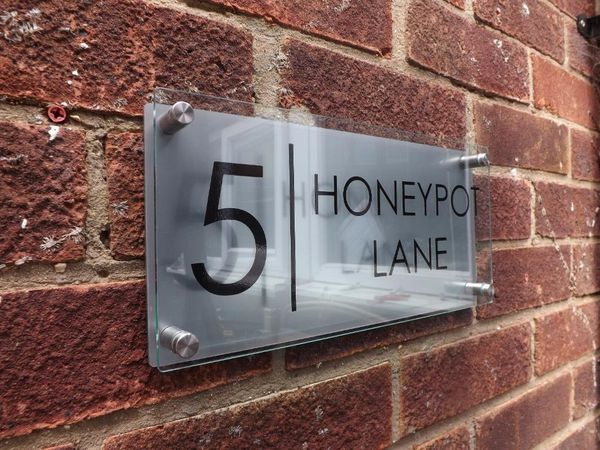 

other door hardware customize modern house sign plaque number street glass effect acrylic aluminium name