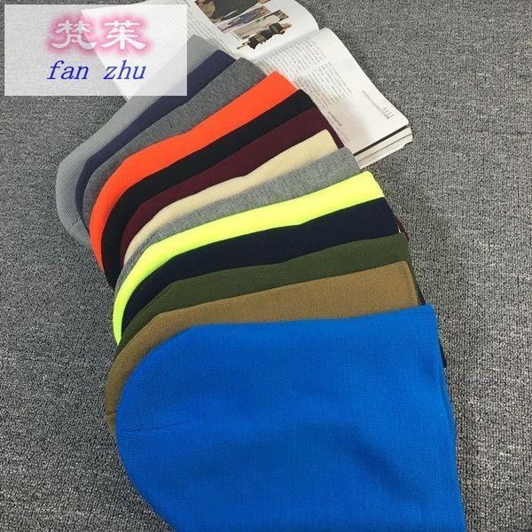 

brand caps star's same straight tube light plate solid color pullover hat for men and women in autumn winter warm knitted couples w, Blue;gray