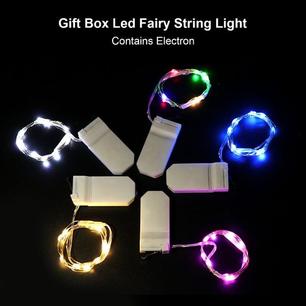 

strings led fairy lights silvery copper wire string lamp with battery-box for gift box wedding centerpiece party christmas table decor
