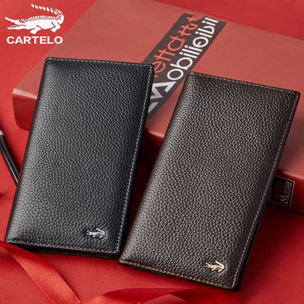 

new wallet men's long wallet thin fashion simple card bag, Black