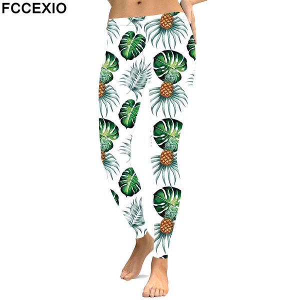 

classic jungle print women leggings casual leaves printed female pants simple workout fitness plus size women's, Black