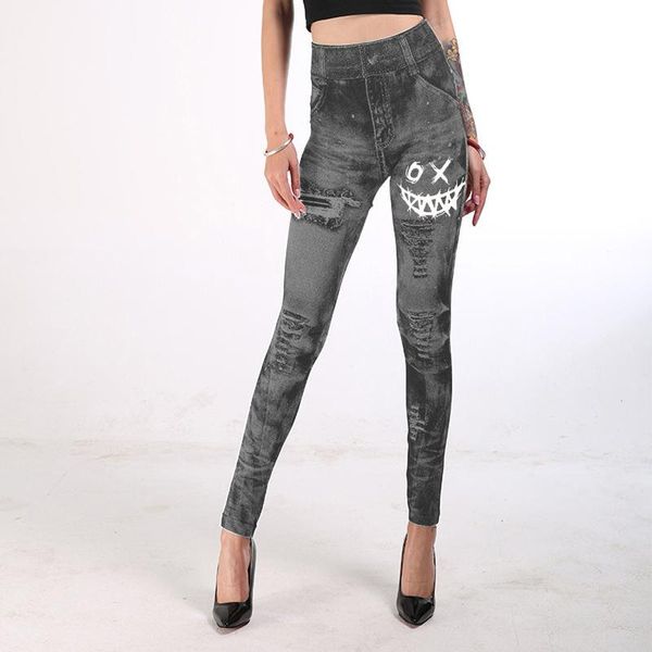 

women's pants & capris 2021 high waist fitness leggings halloween print hip lift workout trousers sports, Black;white