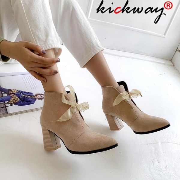 

boots plus size 34-48 european style contracted tide girl woman british autumn winter high-heeled shoes, Black