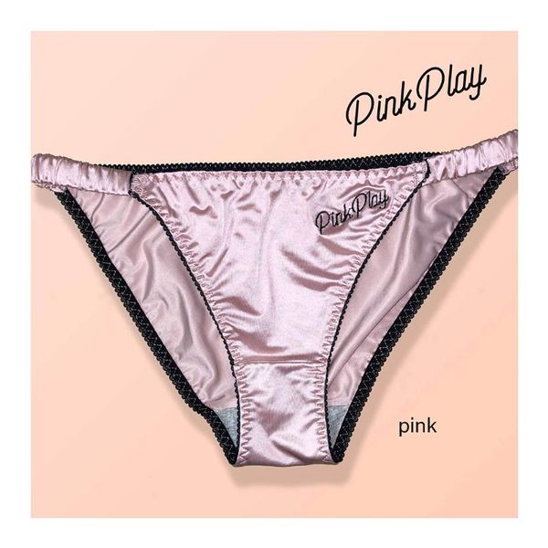 

women's panties embroidery silk smooth handle triangle high split trend underwear ice no trace, Black;pink